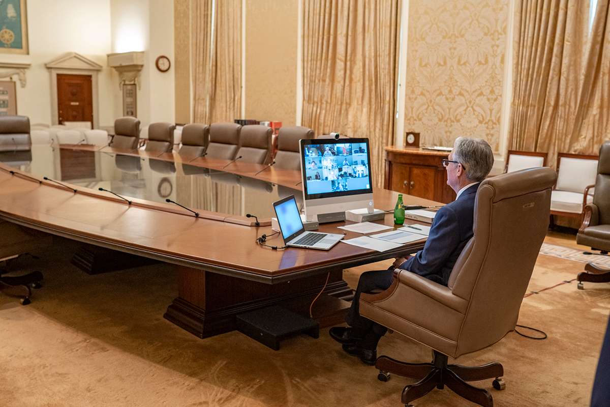 Federal Open Market Committee (FOMC) participants meet via video conference for a two-day meeting held on June 9-10, 2020. (public domain)