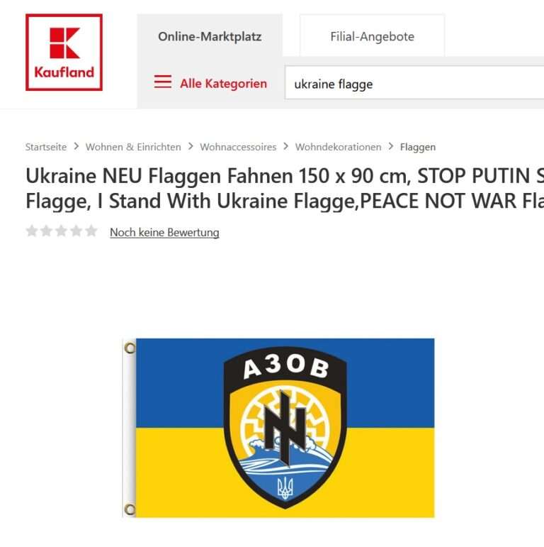 Kaufland verkauft Flagge ukrainischer Asow-Faschisten